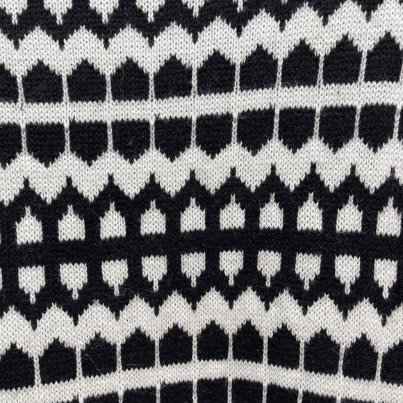 TALBOTS Womens Petite S Classic Geometric Button Neck Pullover Sweater Black - Picture 7 of 10